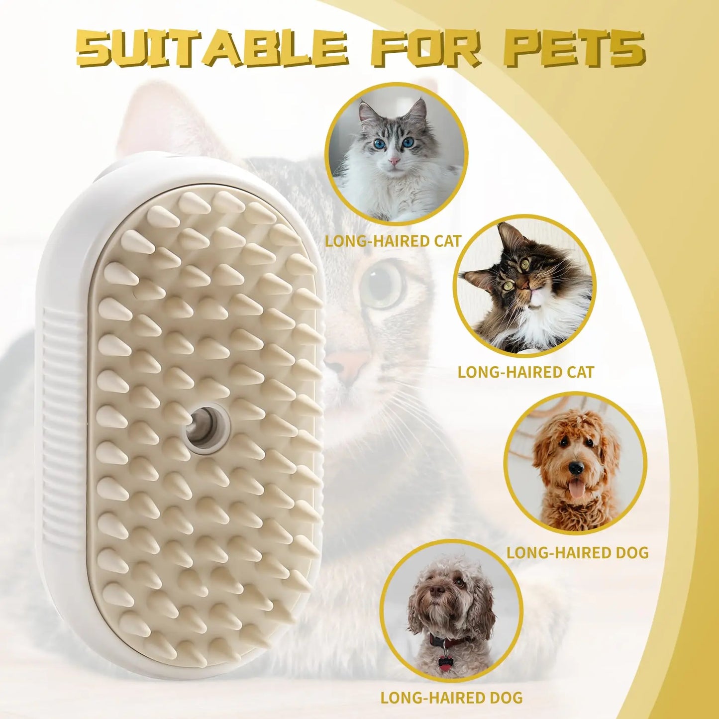 Cepillo pulverizador para mascotas
